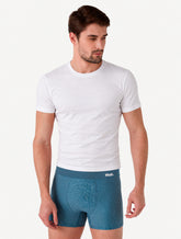 Cueca Mash Boxer Microfibra Risca de Giz Azul