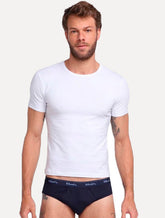 Cueca Mash Slip Cotton Basic Azul Marinho