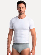 Cueca Mash Slip Cotton Basic Cinza Claro