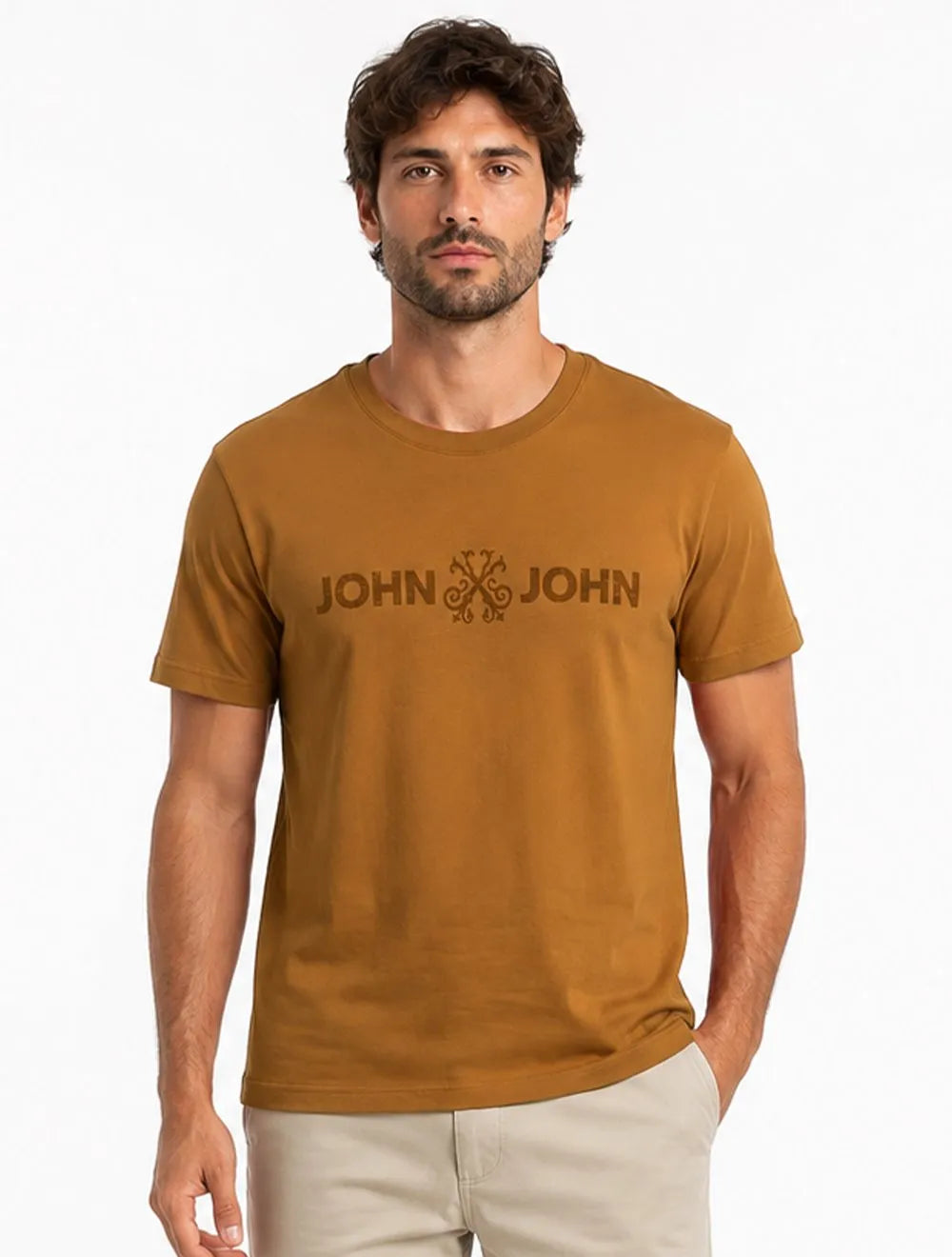 Camiseta John John Masculina Fit Basic Mostarda