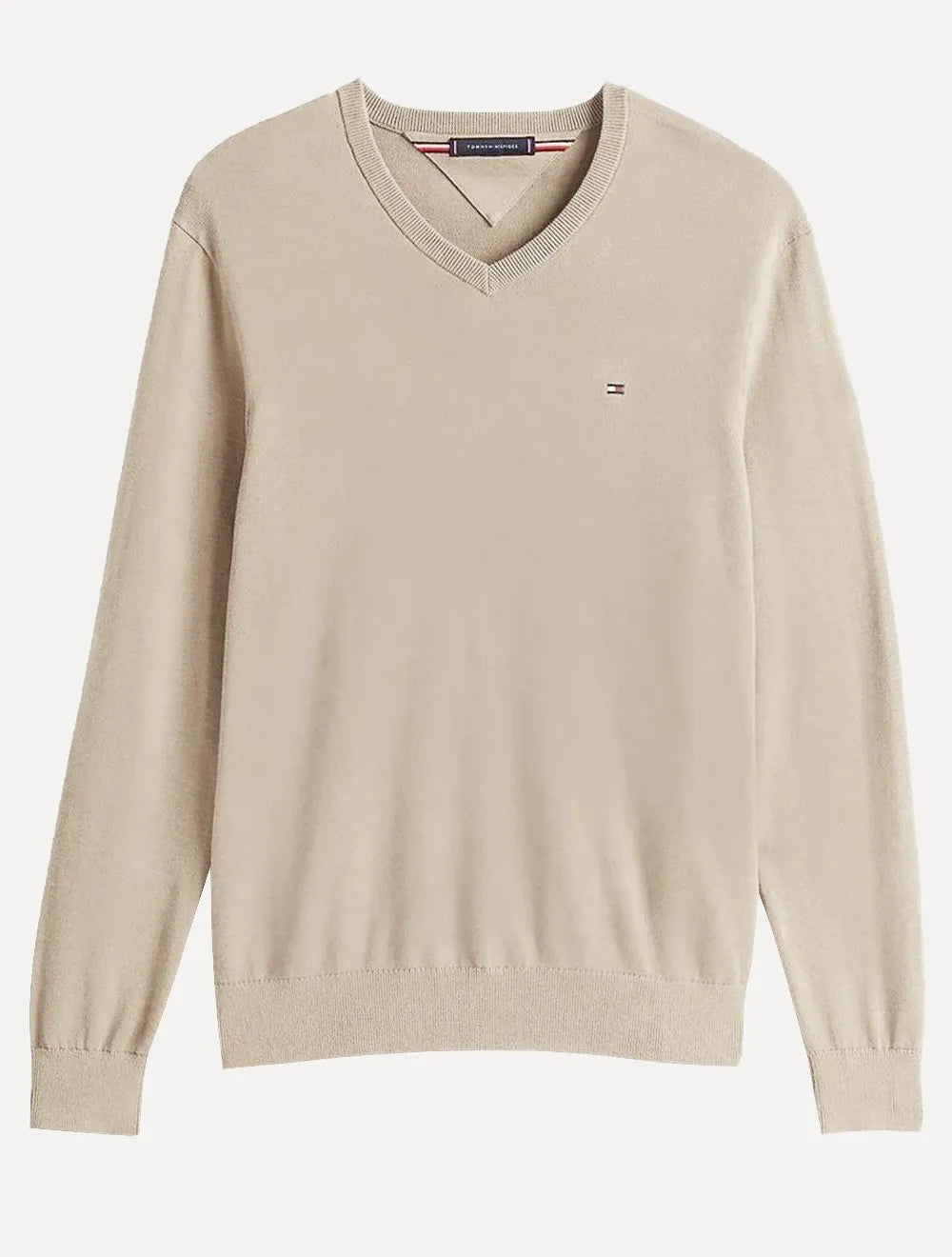 Suéter Tommy Hilfiger Masculino Signature V-Neck Areia