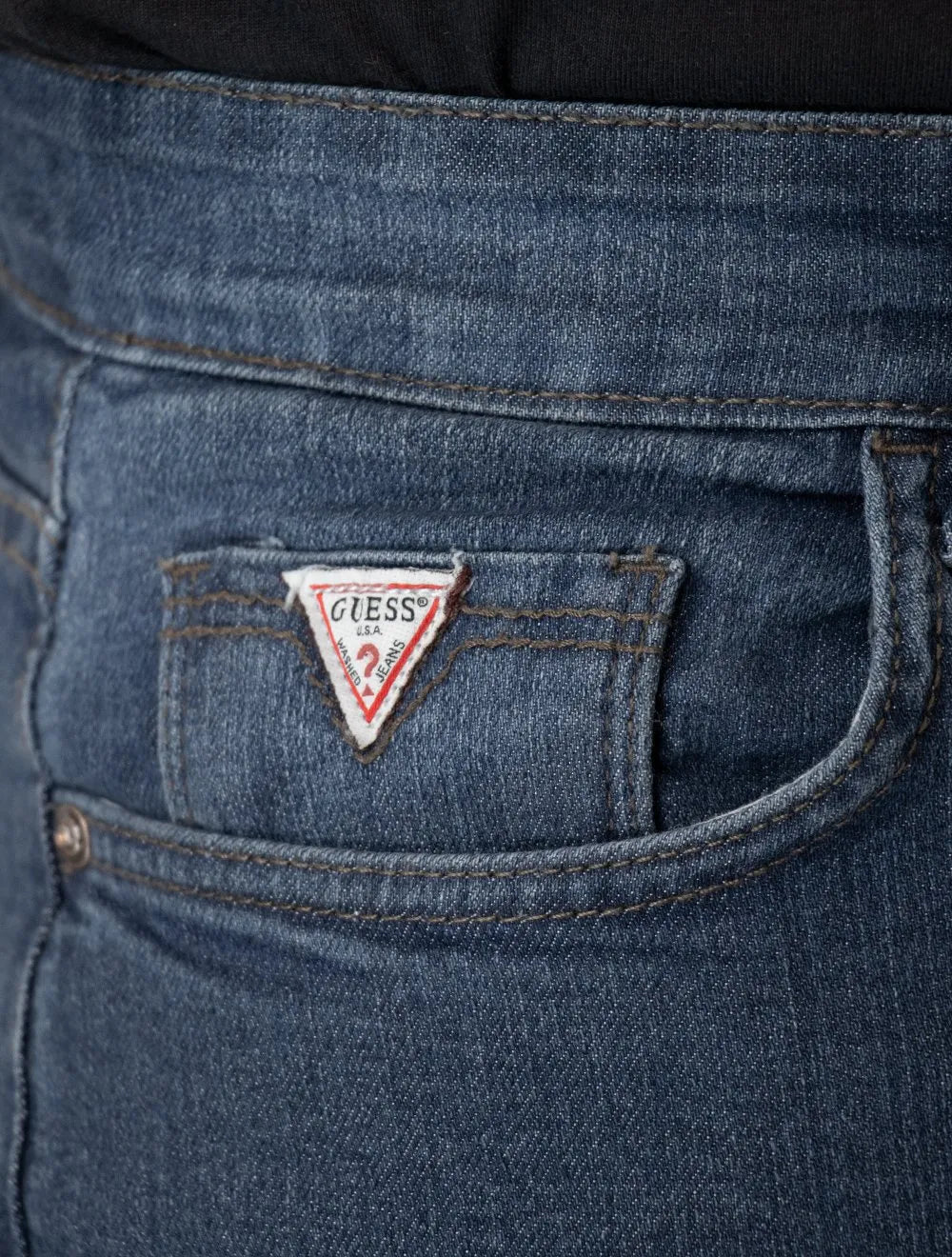 Calça Guess Jeans Masculina Slim Straight Azul Médio