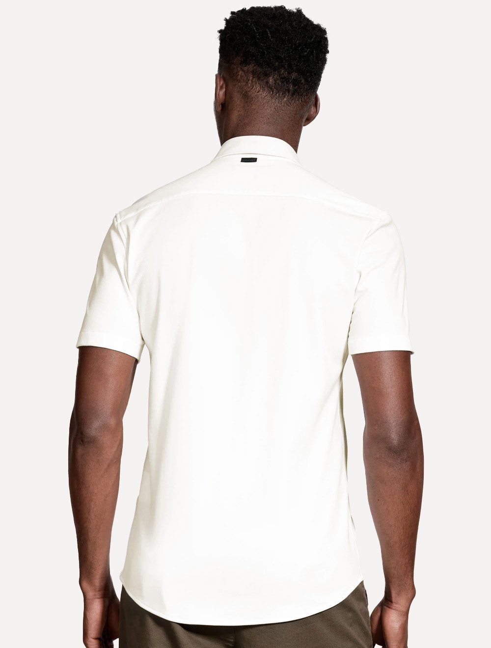Camisa Aramis Masculina Manga Curta Slim Mista Italia Off White