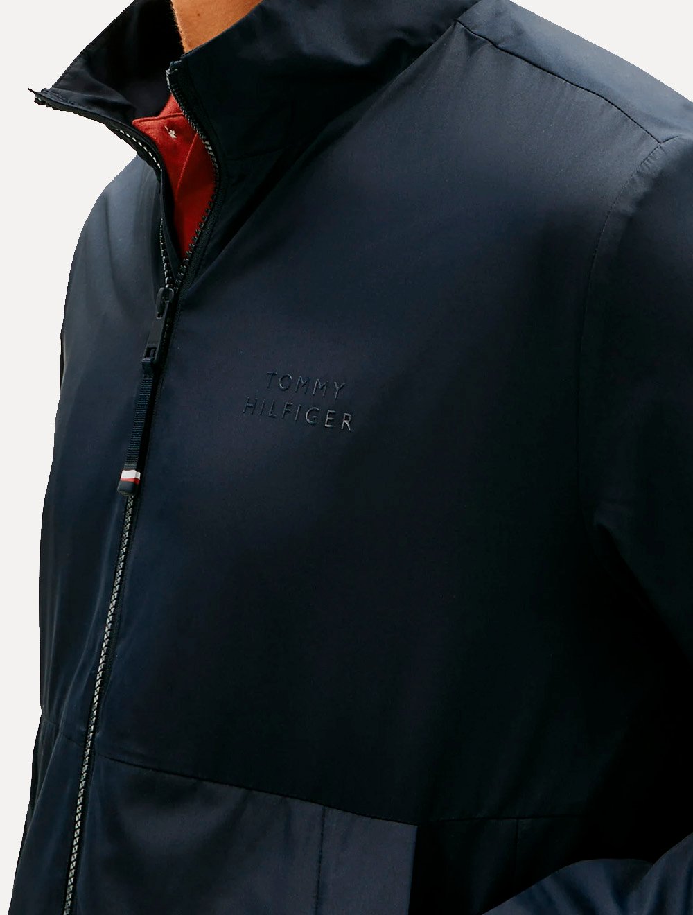 Jaqueta Tommy Hilfiger Branded Rubber Blouson Azul Marinho