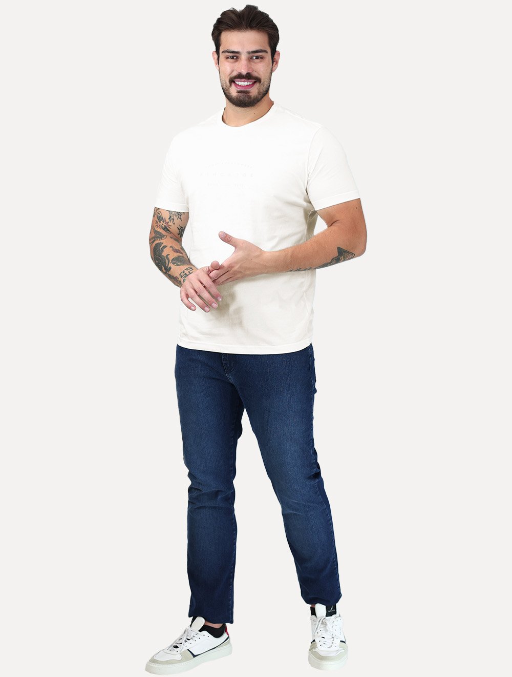 Camiseta King & Joe Masculina Arc From Everywhere Perolado Off White