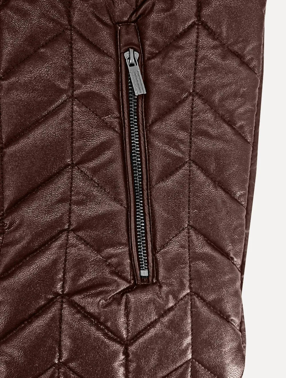 Jaqueta Victory Eagle Masculina PU Leather Puffer Marrom