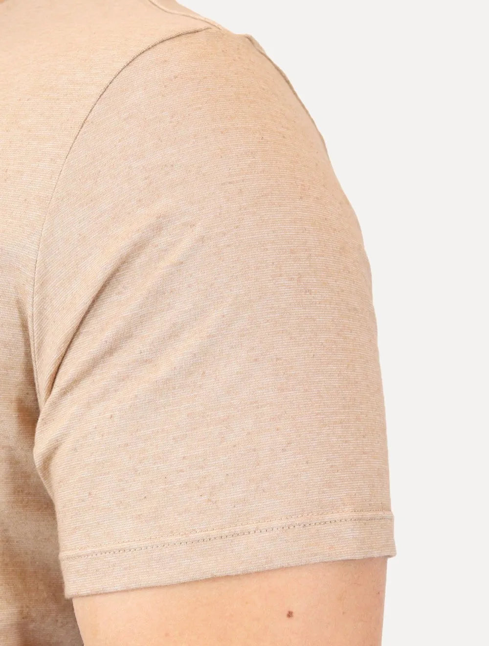Camiseta Dudalina Masculina Cotton Regular Caqui Claro Mescla