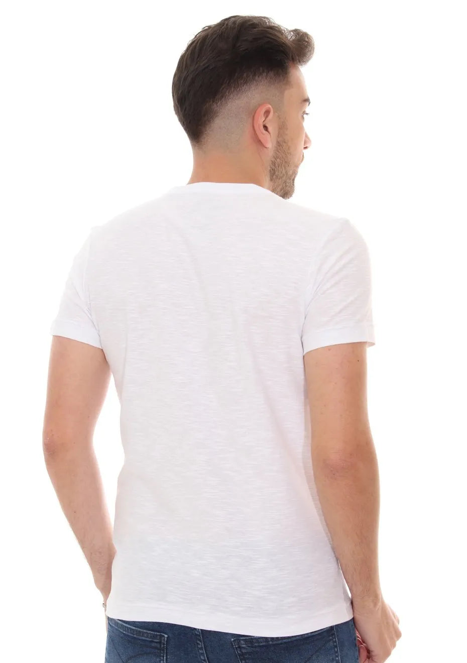 Camiseta Osklen Masculina Slim Rough Cap Neoprene Branca