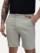 Bermuda K&J Black Masculina Casual Flex Cetim Cáqui