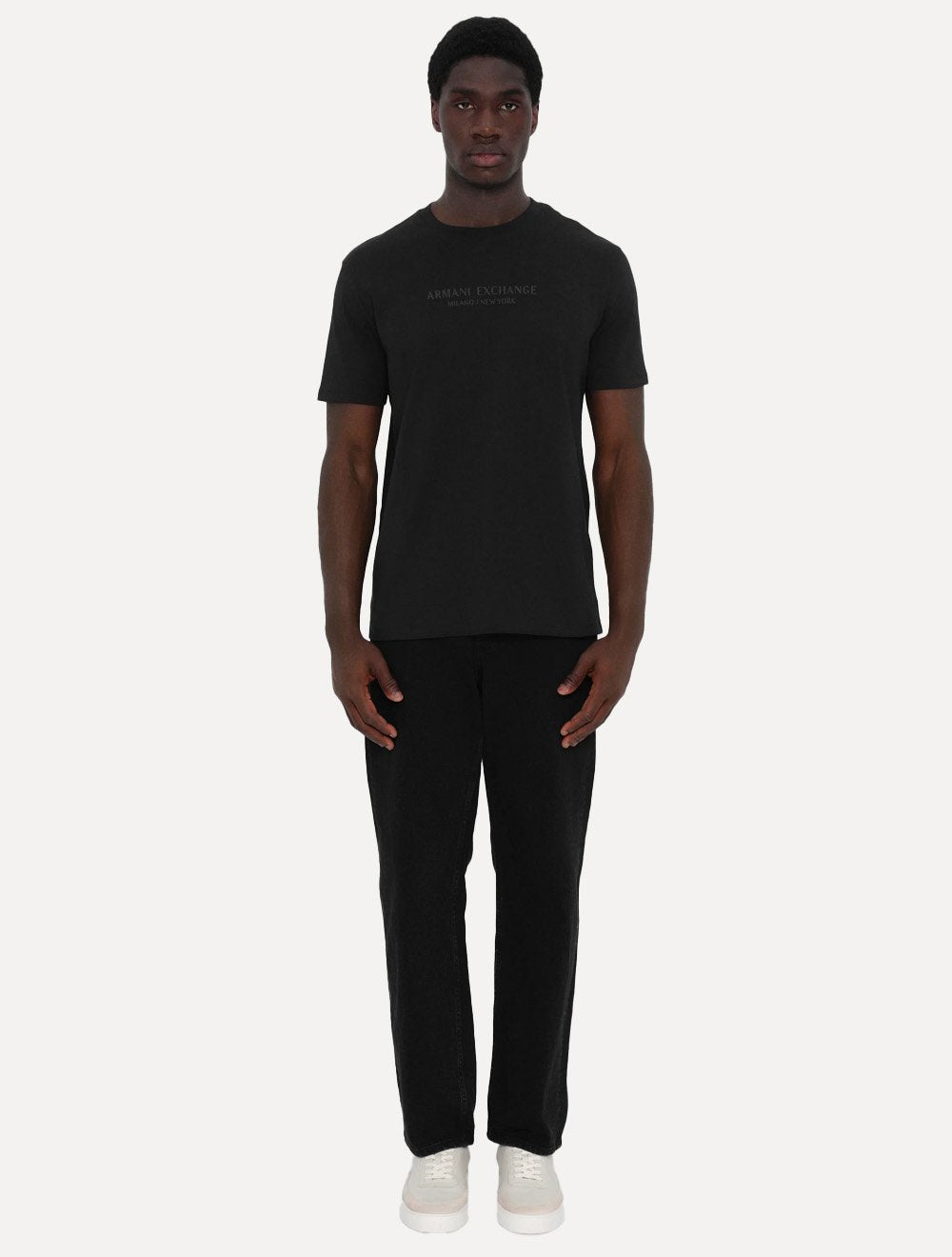 Camiseta Armani Exchange Masculina Milano New York Frontal Logo Preta