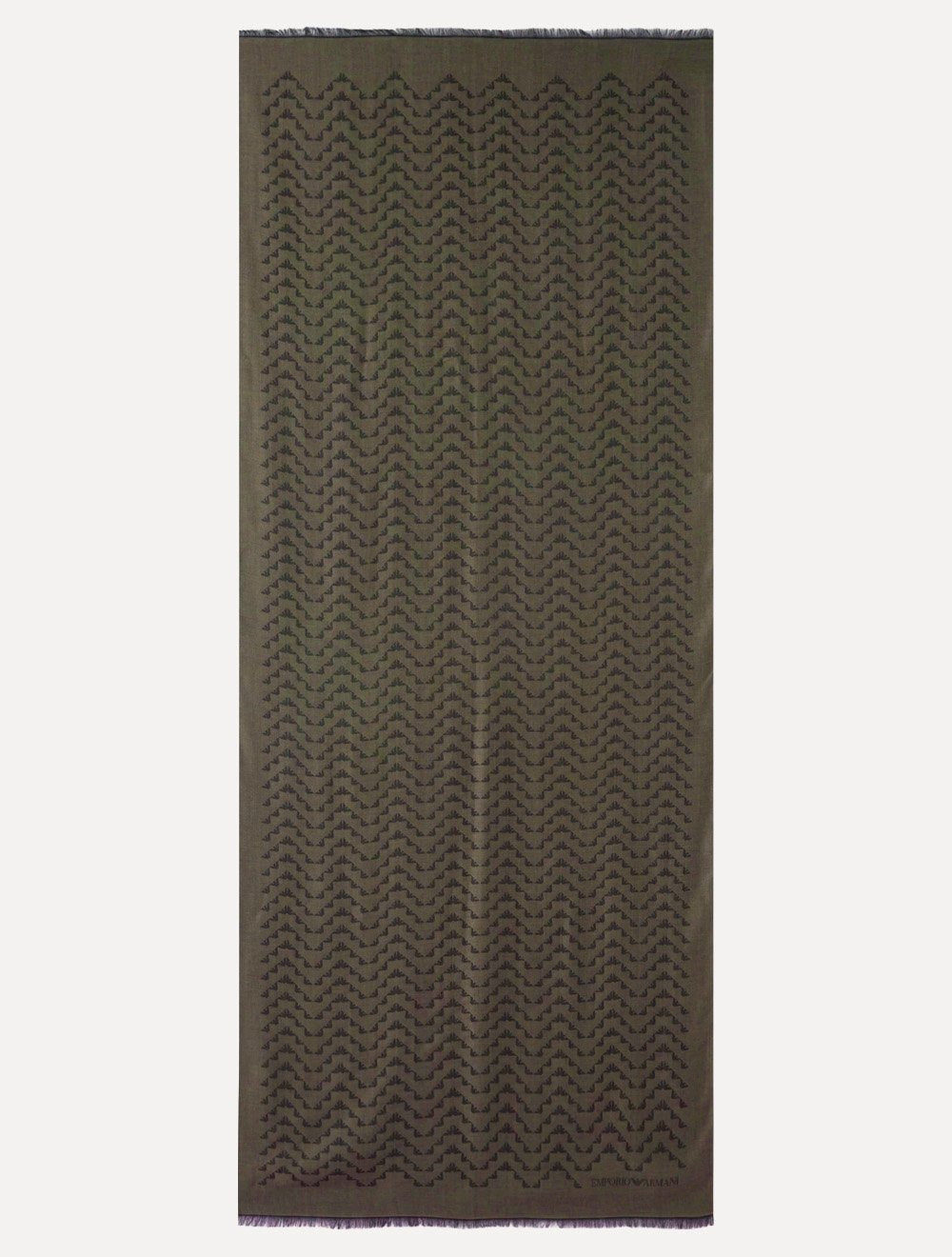Cachecol Emporio Armani Jacquard Logo Castanho Escuro
