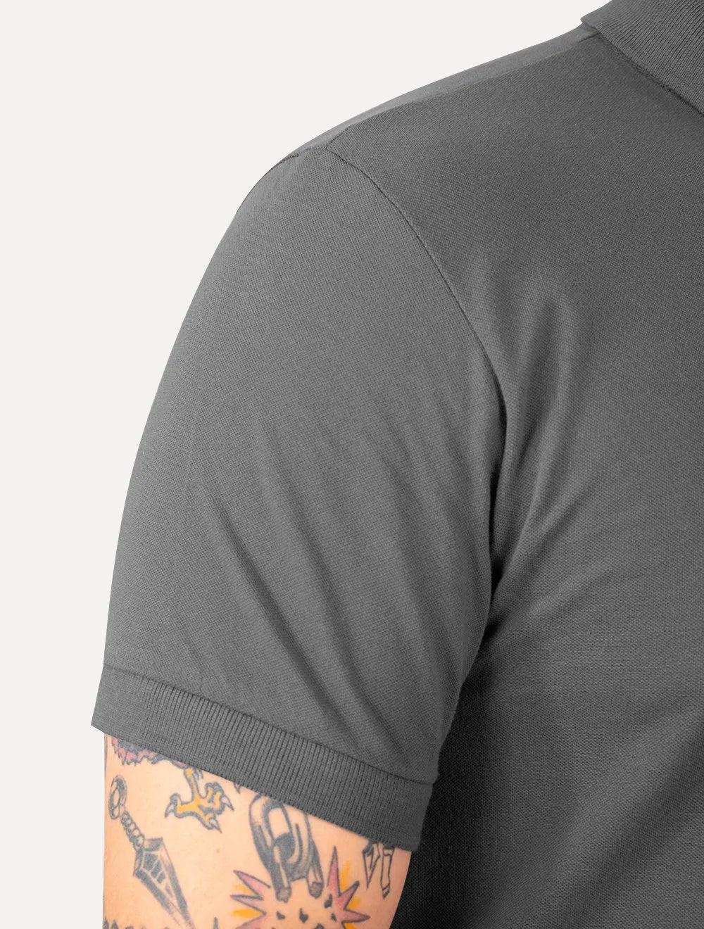 Polo Colcci Masculina Piquet Slim Light Logo Grafite