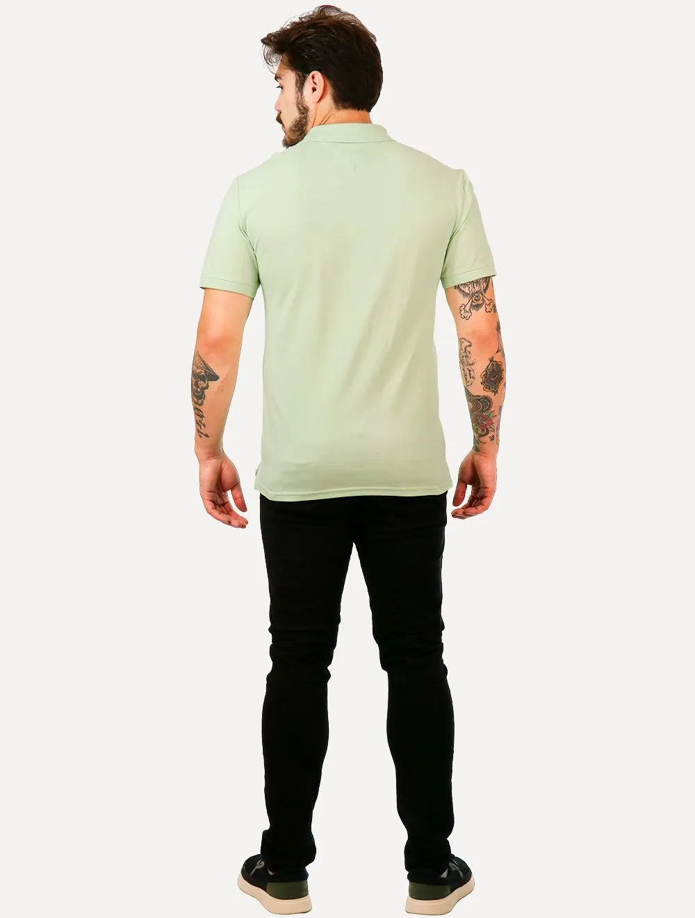 Polo Tommy Jeans Masculina Piquet Regular Placket Verde Claro