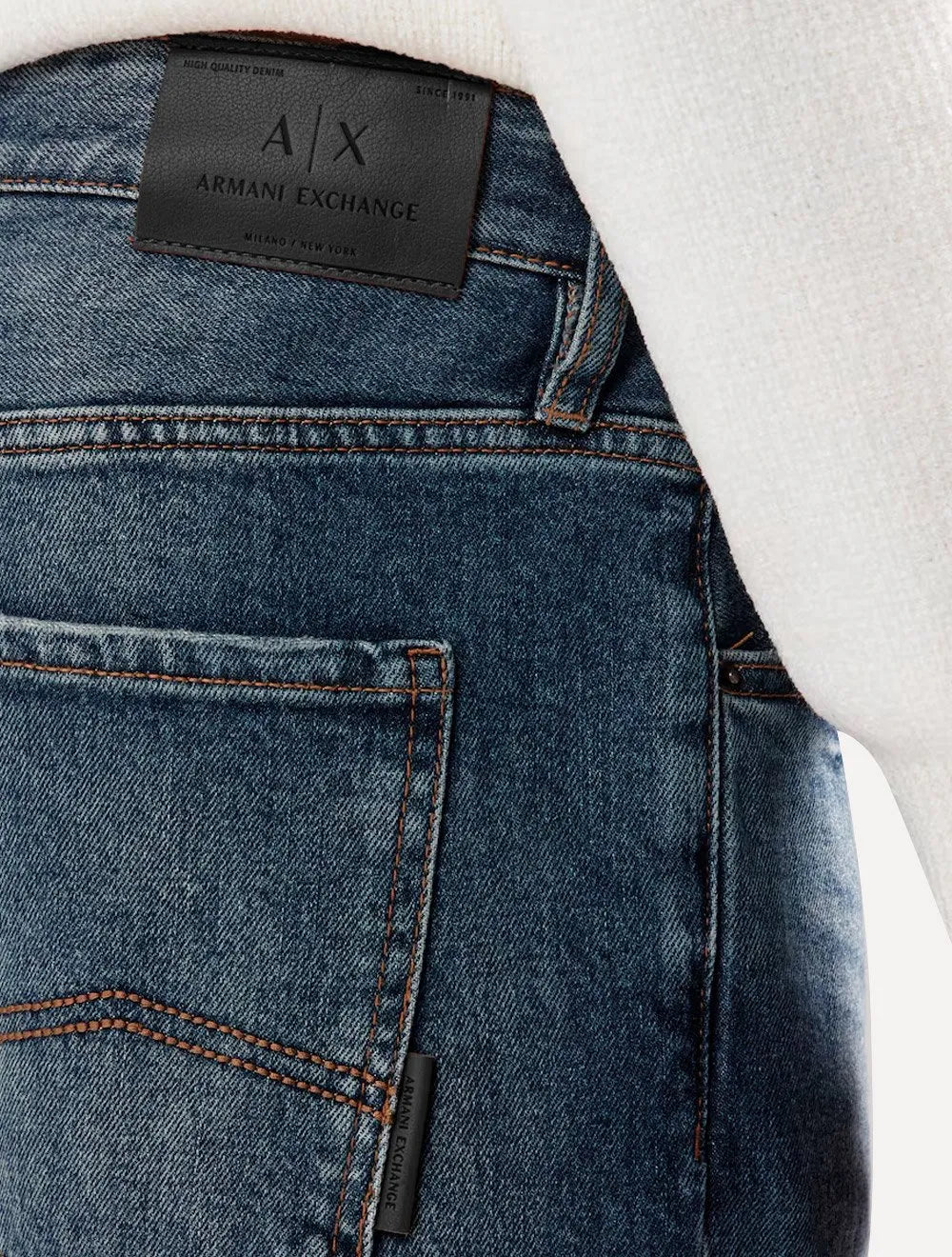 Calça Jeans Armani Exchange Masculina J14 Slim Fit 5 Pockets Azul