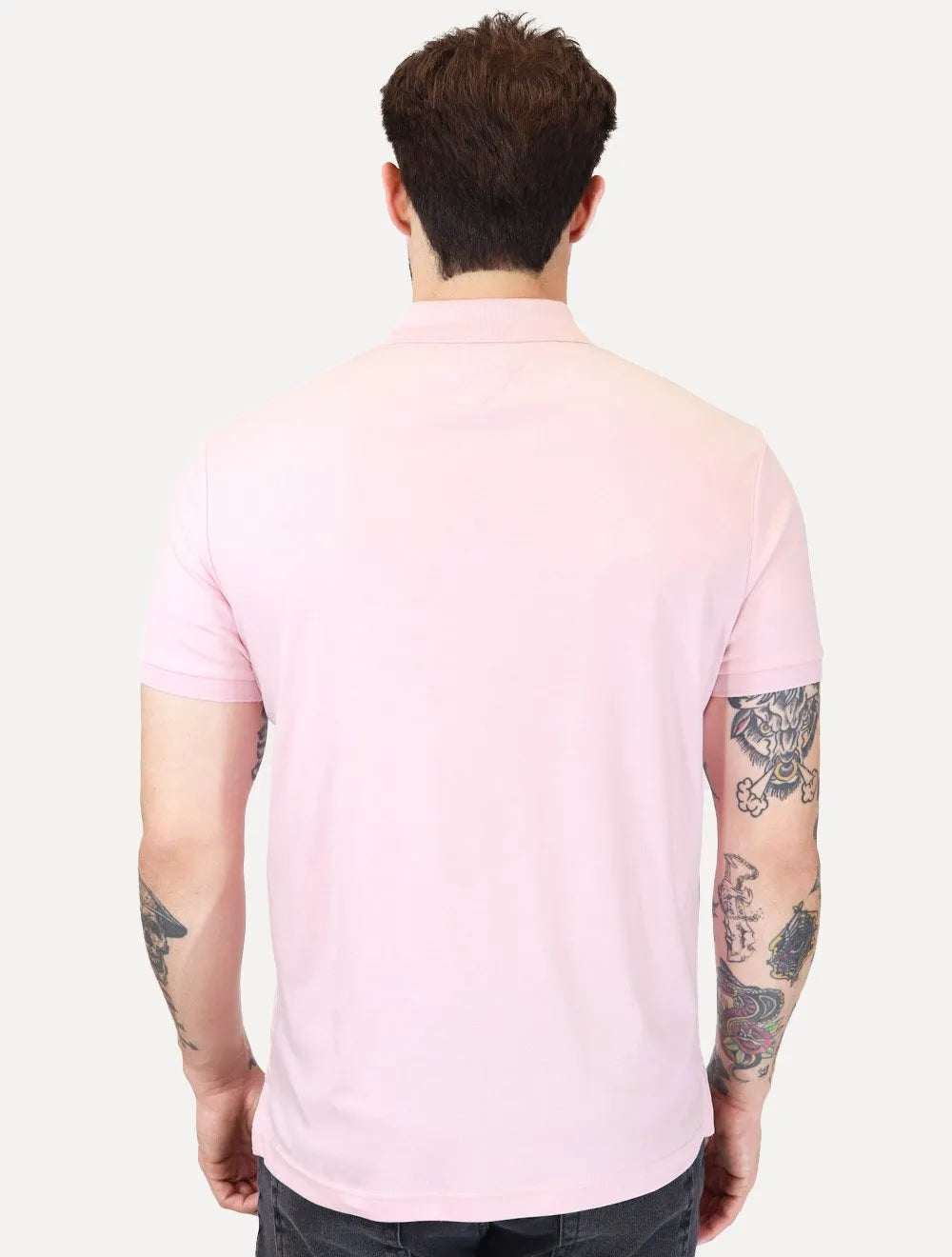 Polo Tommy Hilfiger Masculina Malha Liquid Cotton Seasonal Rosa Fosco