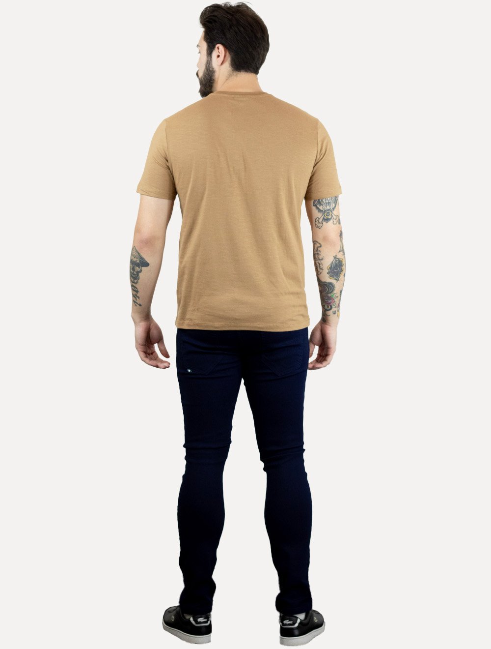 Camiseta Calvin Klein Masculina Flame New Logo Cáqui Mescla