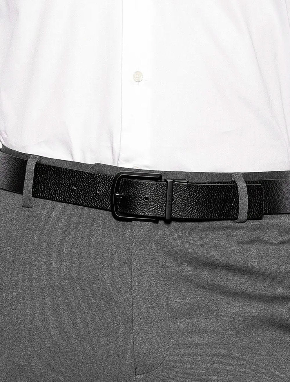 Cinto Aramis Masculino Couro Dupla Floater Marrom Café/Preto