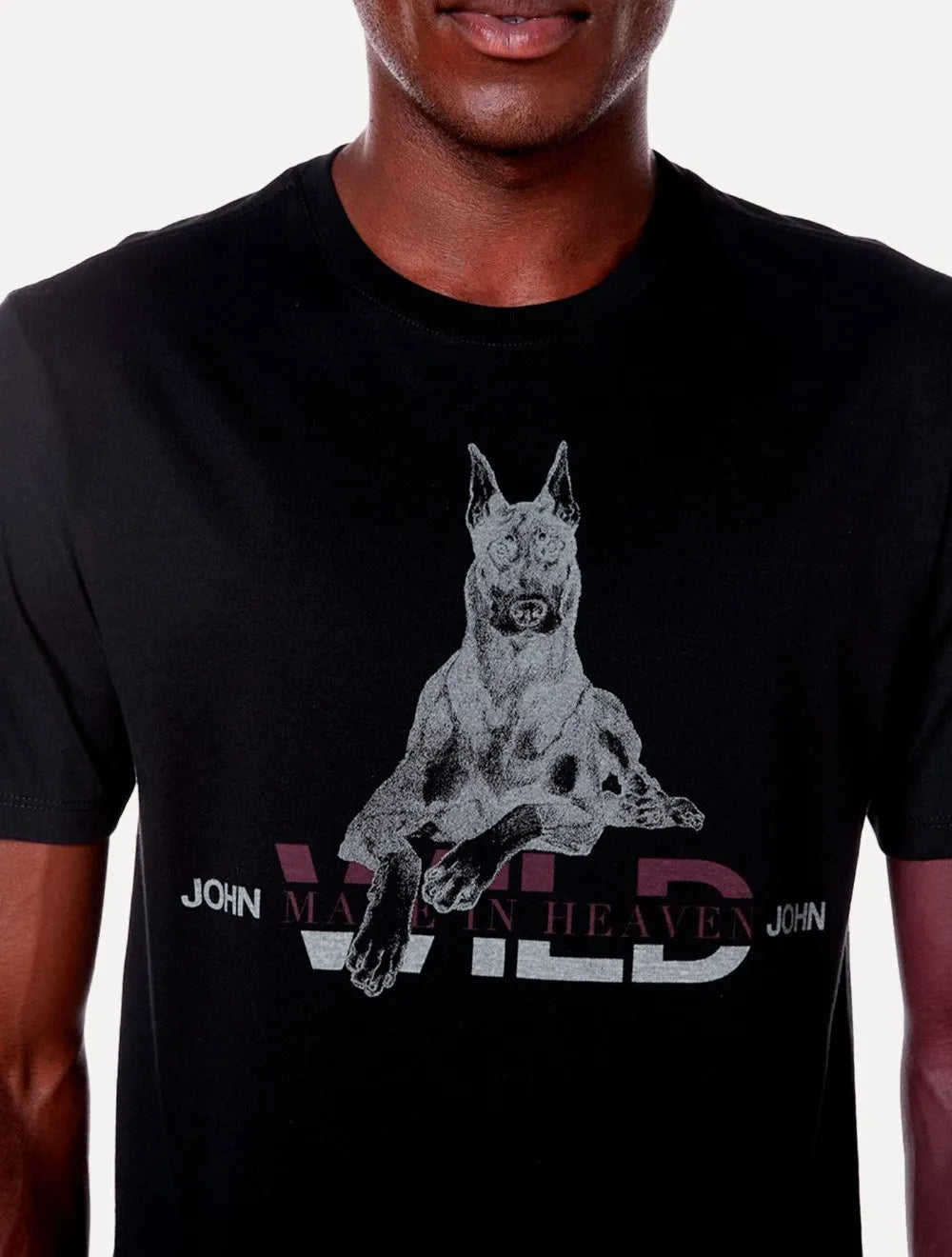 Camiseta John John Masculina Regular Fit Wild Dog Preta