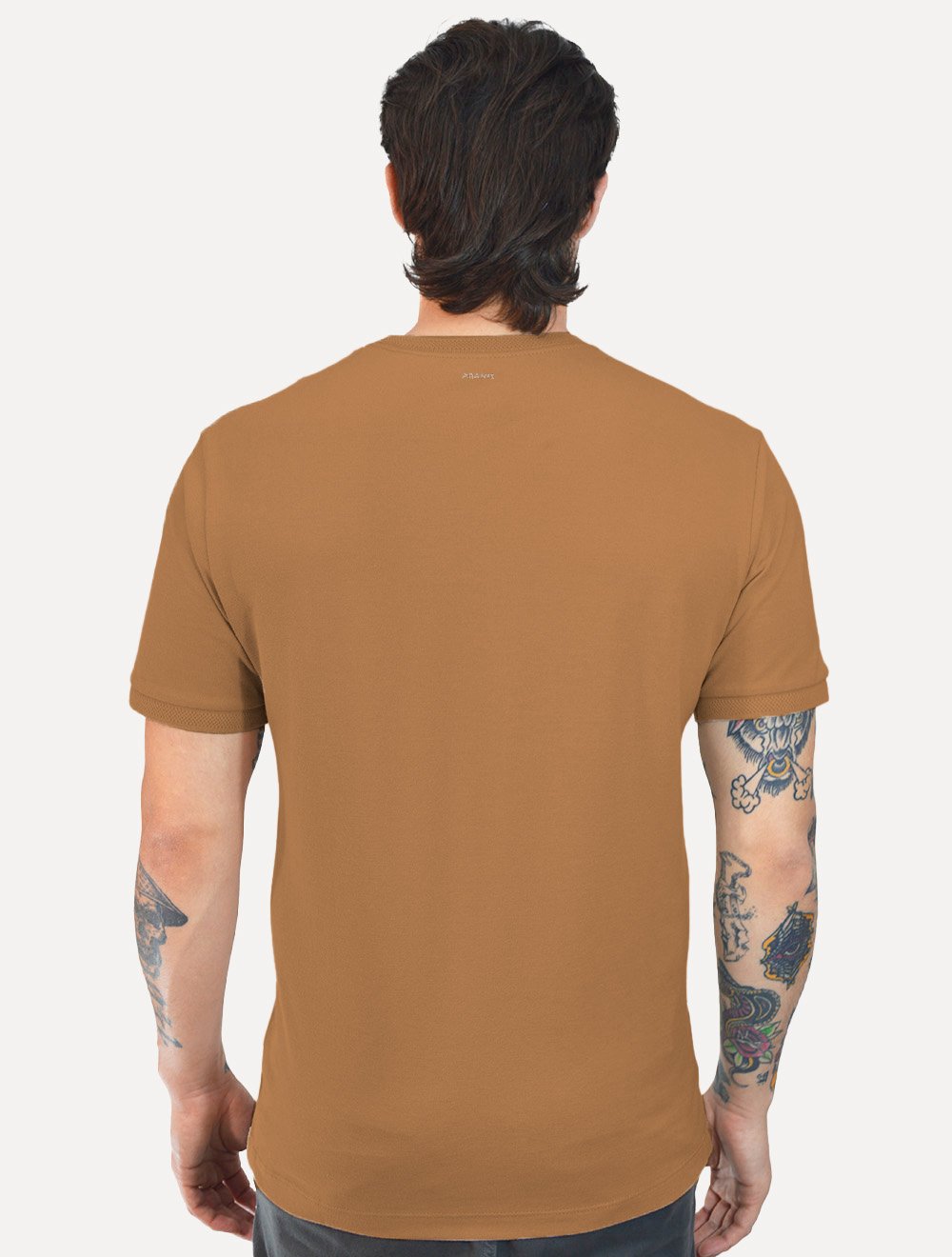 Camiseta Aramis Masculina Piquet Gola Retilinea Textura Marrom