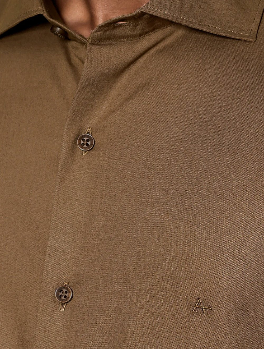 Camisa Aramis Masculina Slim Damero Mono Logo Marrom Escuro