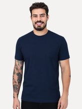 Camiseta K&J Black Premium Egípcio Flex Slim Azul Marinho