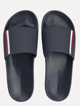 Chinelo Tommy Hilfiger Corp. Textured Pool Slide Azul Marinho