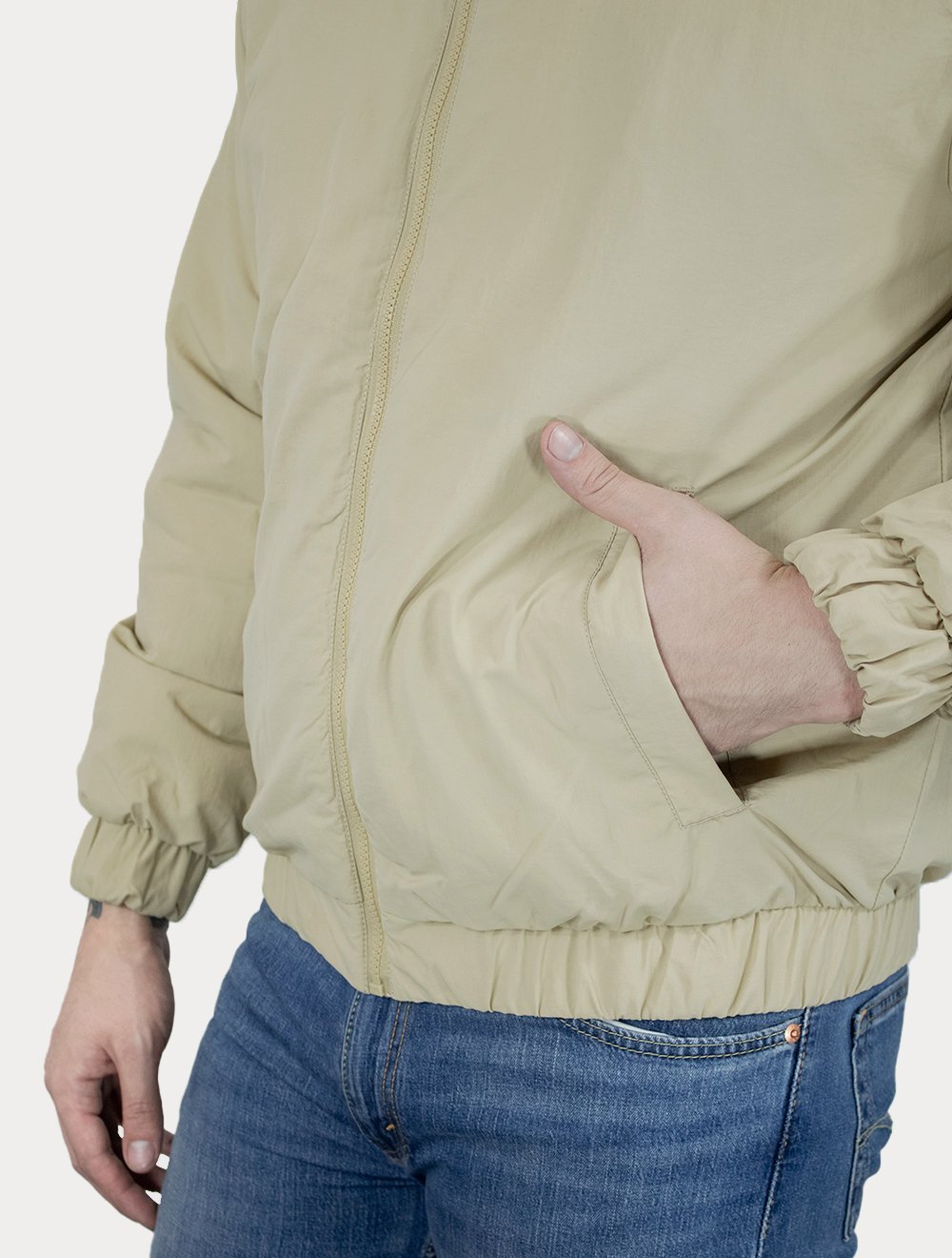 Jaqueta Tommy Jeans Masculina Essential Padded Logo Collar Cáqui