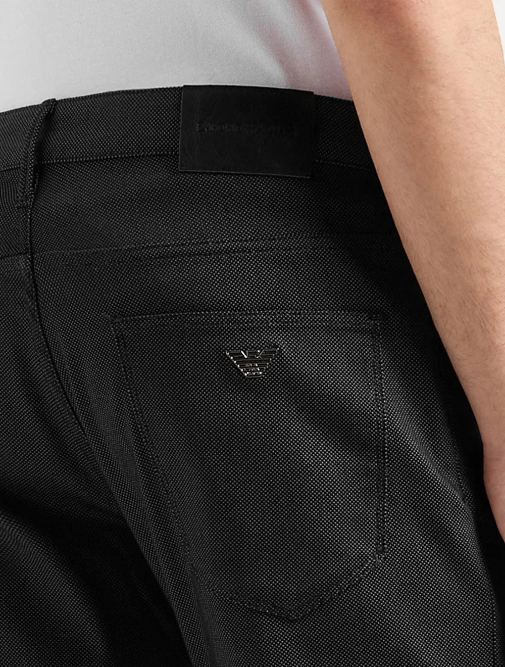 Calça Jeans Empório Armani Masculina J06 Slim Fit Armure 5 Pockets Preto