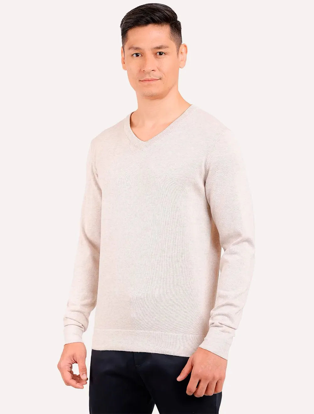 Blusa Aramis Masculina Tricot Gola V Areia