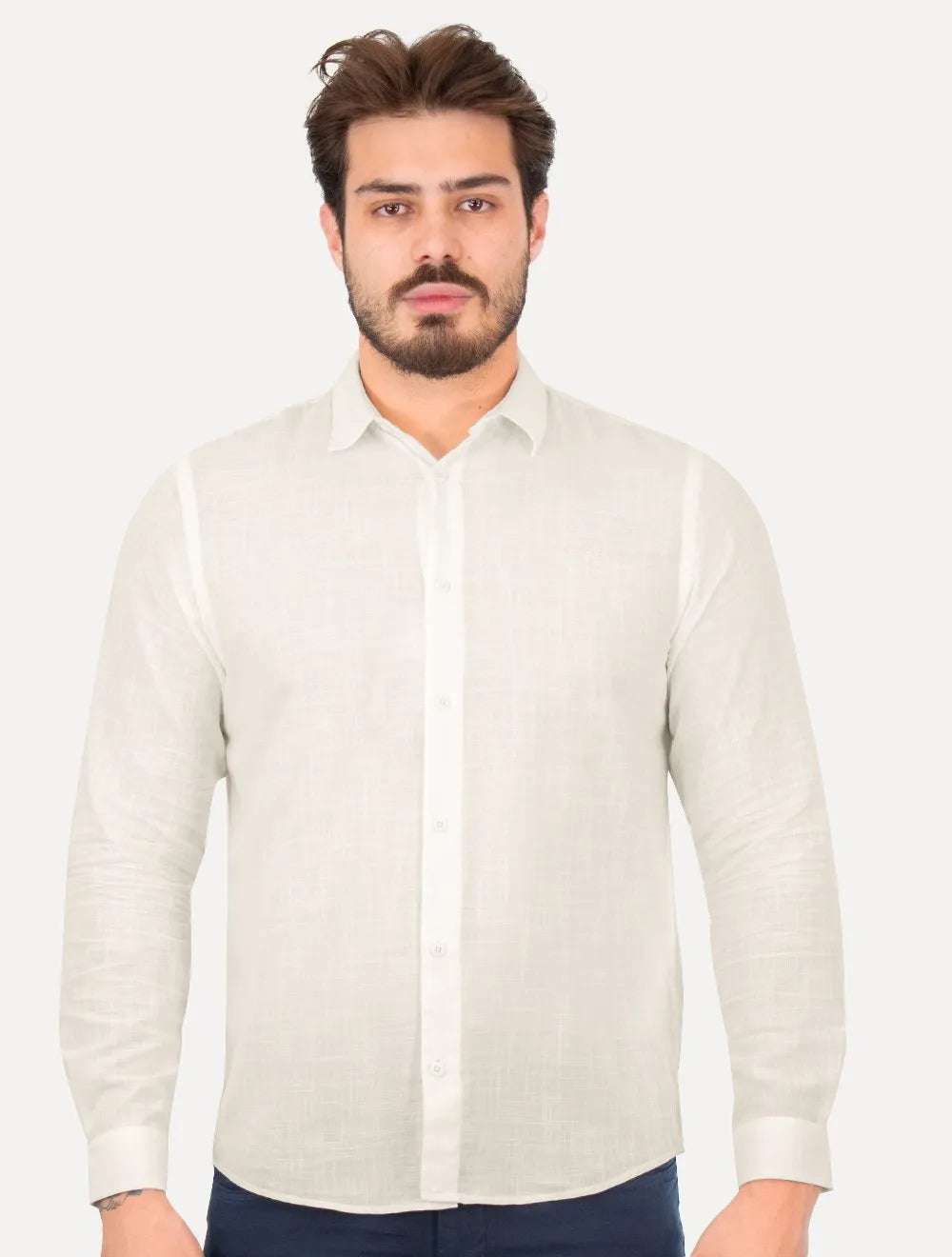 Camisa Colcci Masculina Relax Logo Off-White