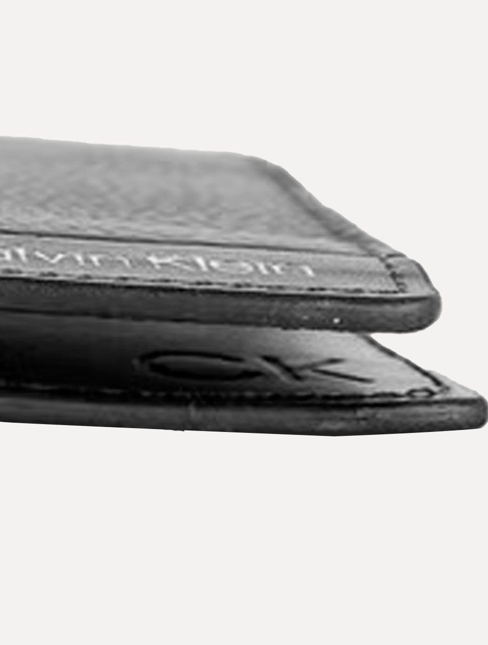 Carteira Calvin Klein Couro Horizontal Logo Floater Recorte Preta
