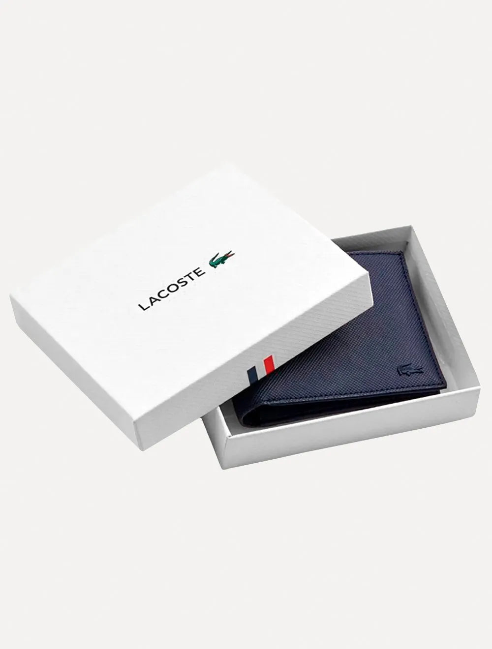 Carteira Lacoste Masculina Classic Bifold Petit Piquet Azul Marinho