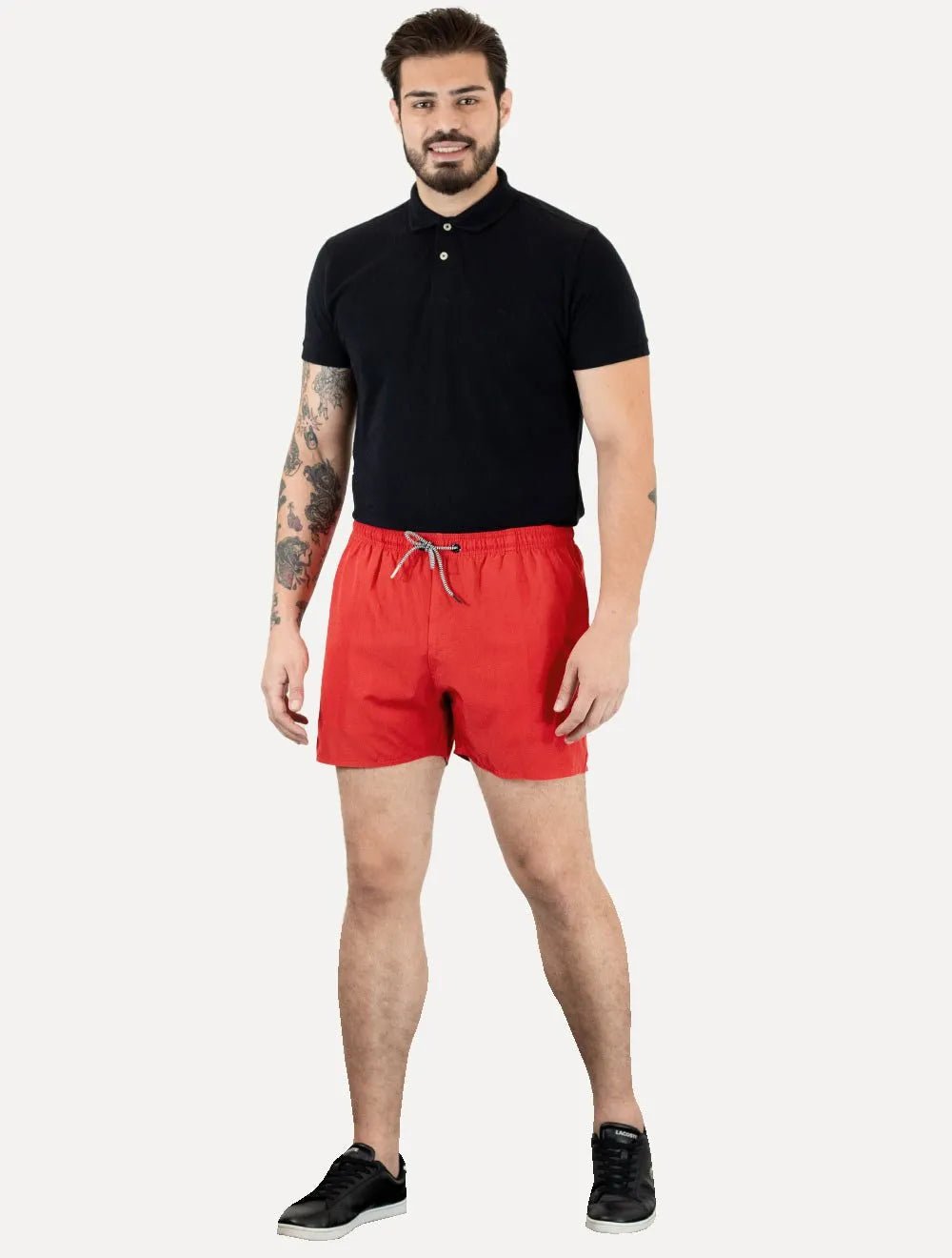 Short Reserva Masculino D'Água Beachwear Liso Basico Lateral Vermelho