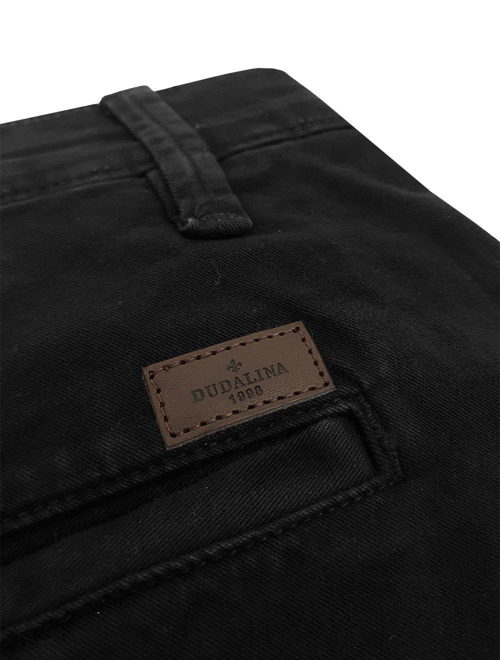 Calça Dudalina Masculina Sarja Slim Faca Color Preta