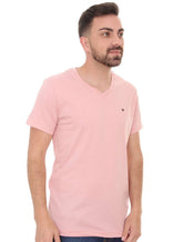Camiseta Tommy Hilfiger Masculina Essential V-Neck Rosa Claro
