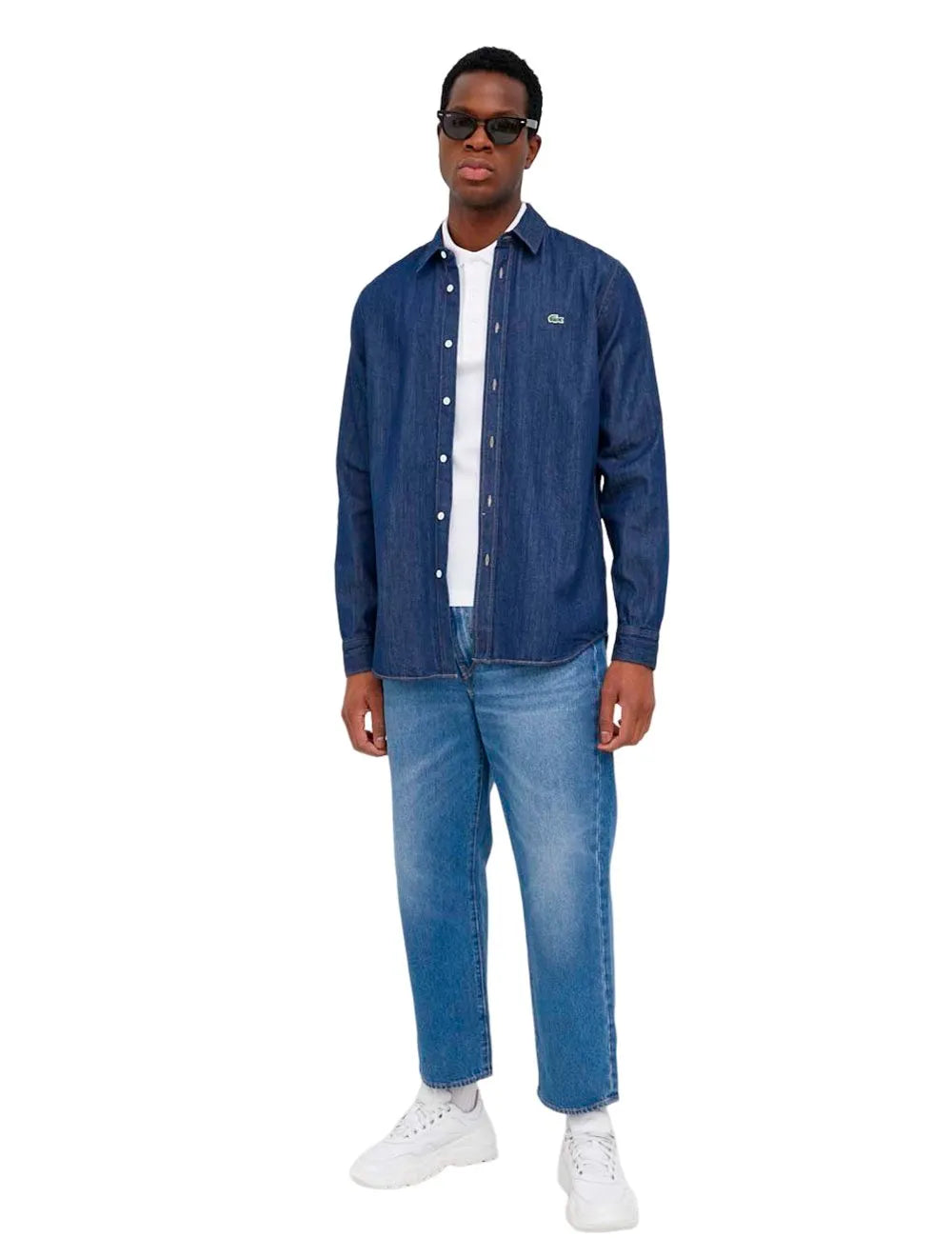 Polo Lacoste Masculina Piquet Slim Fit Stretch Branca
