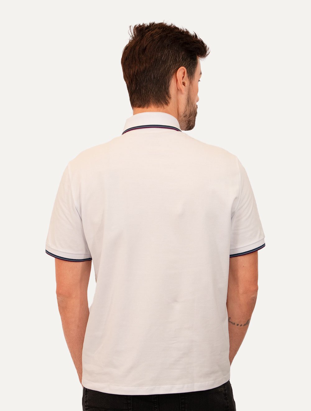 Polo Ellus Masculina Piquet Classic Easa Tri Dark Branca