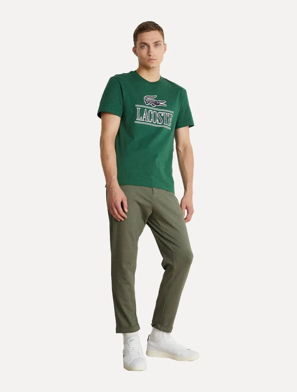 Camiseta Lacoste Masculina Heavy Cotton Jersey Vintage Verde
