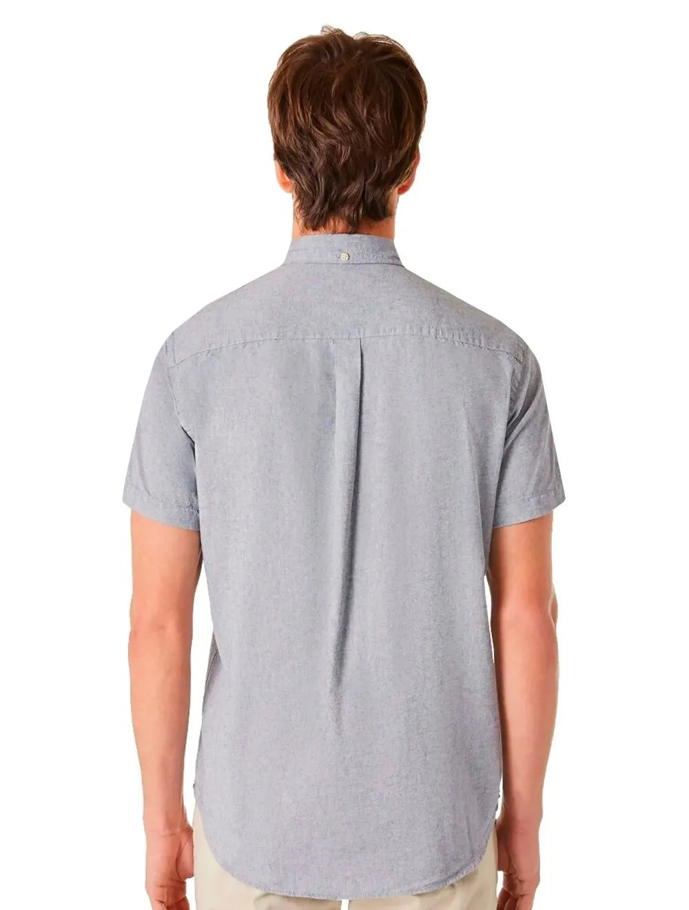 Camisa Reserva Masculina Manga Curta Oxford Color Azul Marinho Mescla