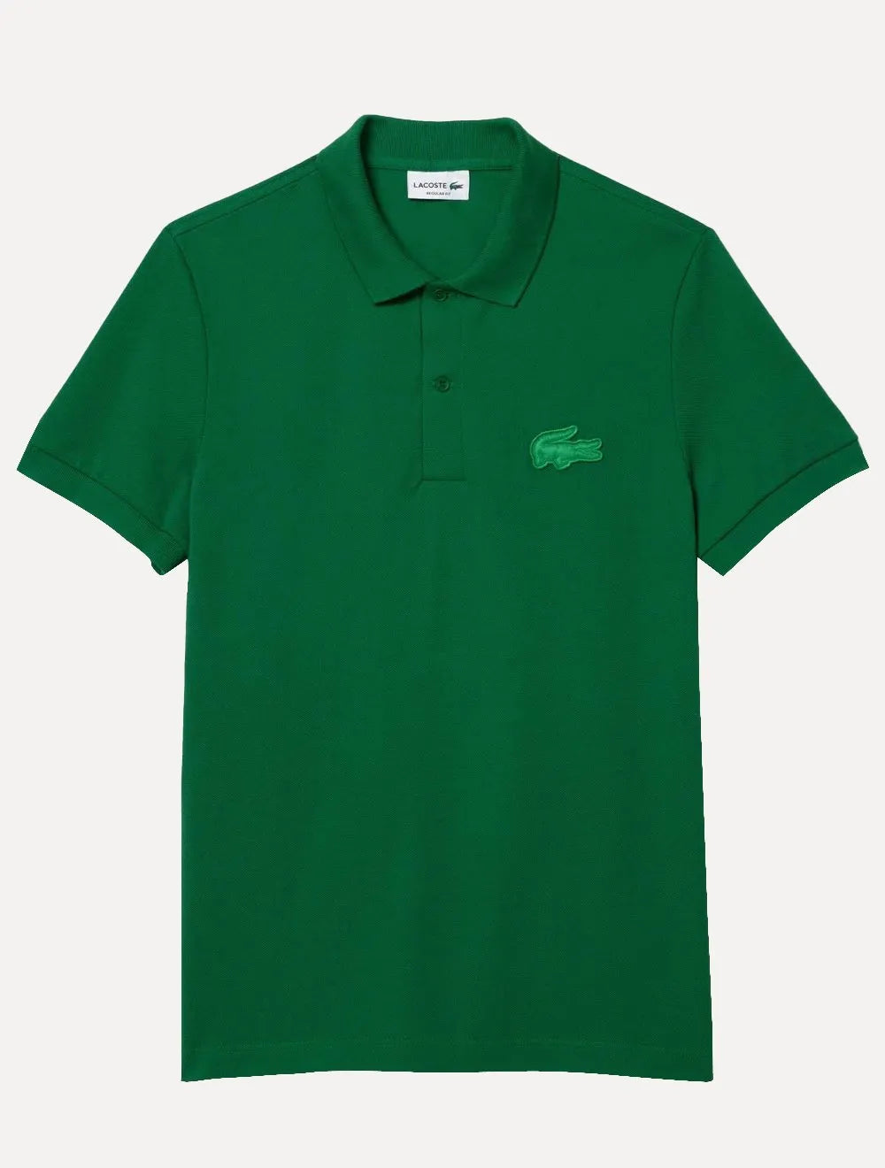 Polo Lacoste Masculina Regular Piquet Quilted Crocodile Badge Verde