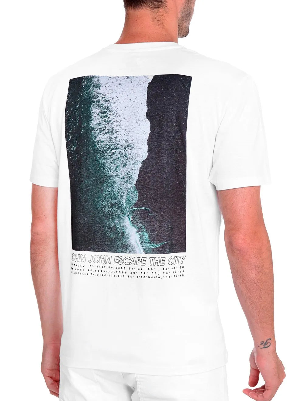 Camiseta John John Masculina Rg Escape Beach Branca