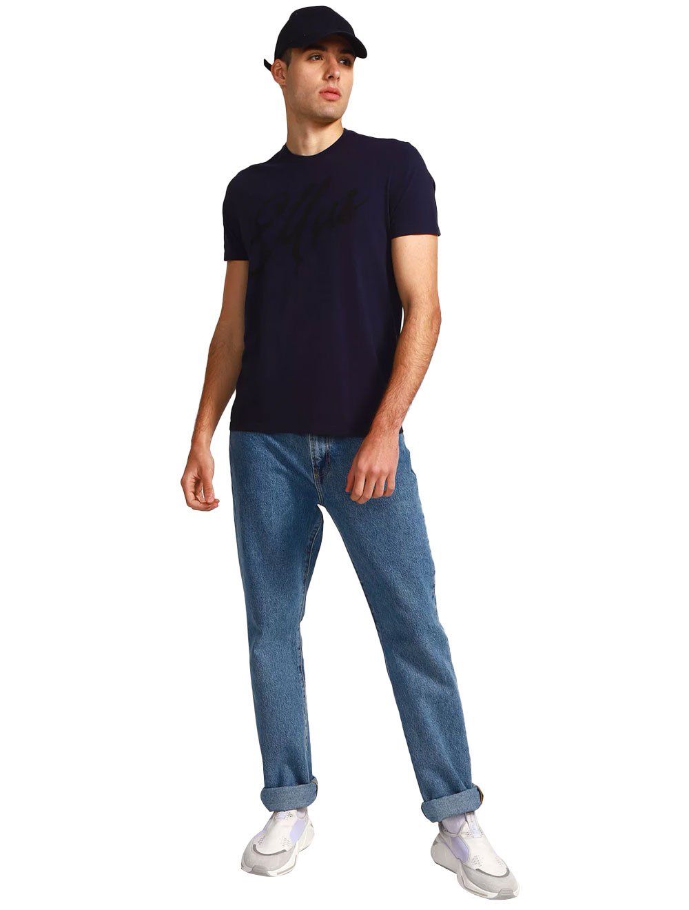 Camiseta Ellus Masculina Classic Manual Script Azul Marinho