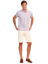 Bermuda Dudalina Sarja Comfort Linho Faca Off-White