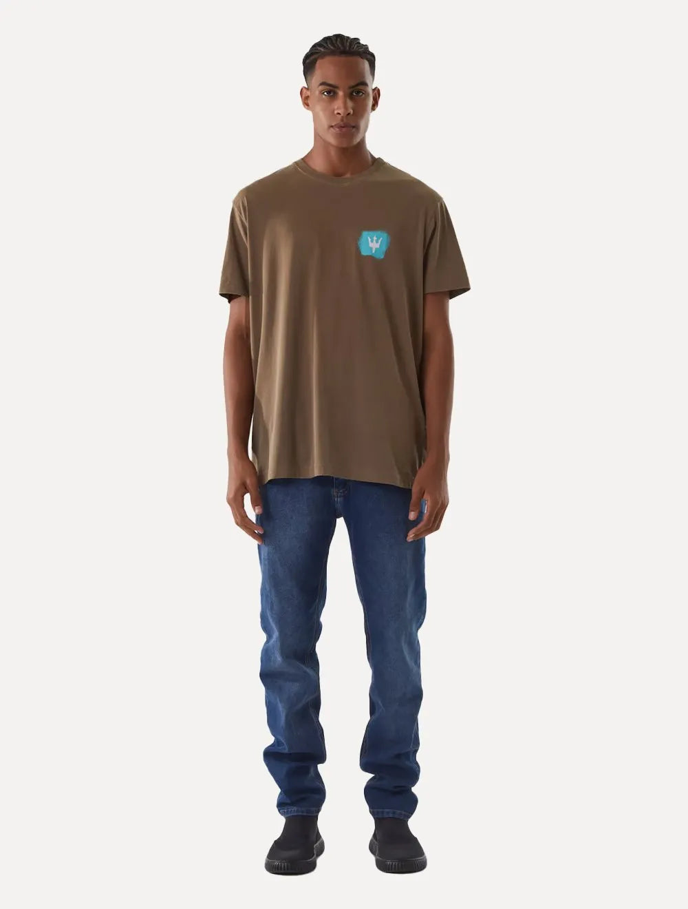 Camiseta Osklen Masculina Regular Stone Sprayicon Cáqui Escuro