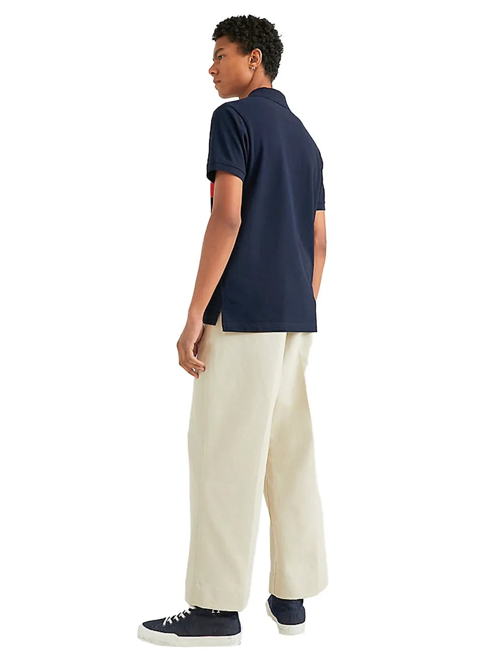 Polo Tommy Hilfiger Piquet Slim Colourblock Azul Marinho
