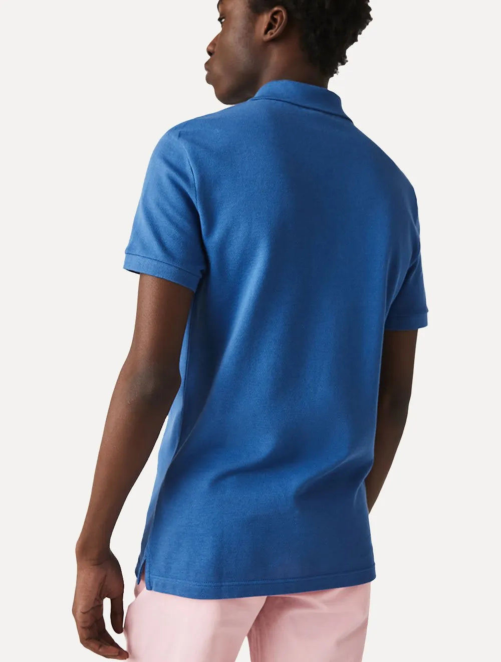 Polo Lacoste Masculina Slim Fit Classic Azul Médio