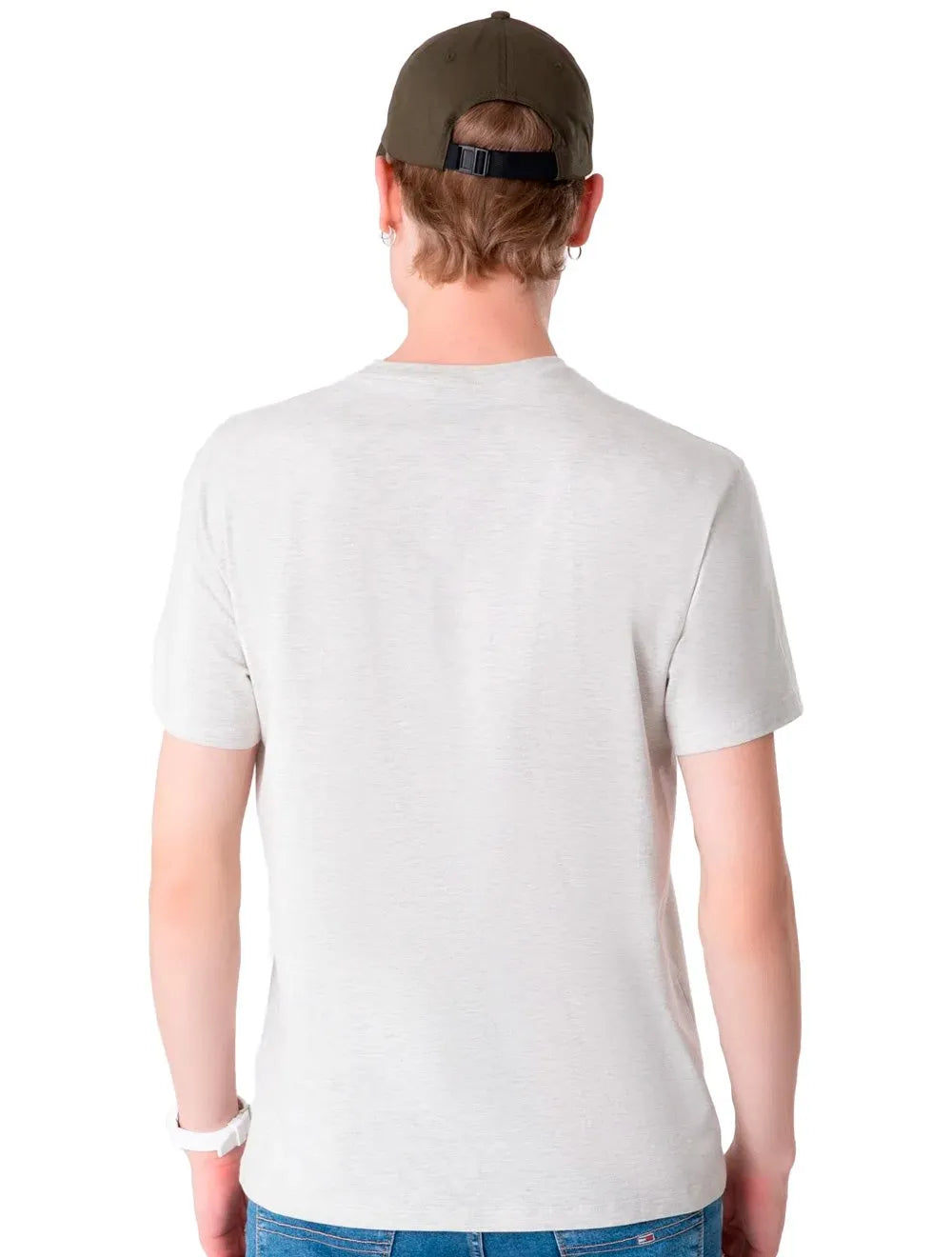 Camiseta Tommy Jeans Masculina Bold College Graphic Cinza Mescla