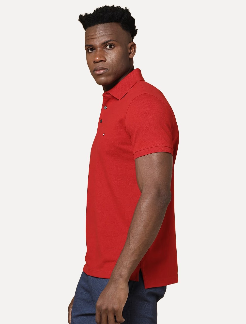 Polo Tommy Hilfiger Masculina Slim Piquet 1985 Vermelha