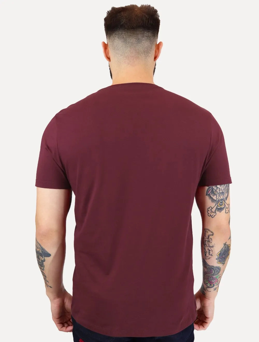 Camiseta Guess Masculina Bordado Peito Bordô