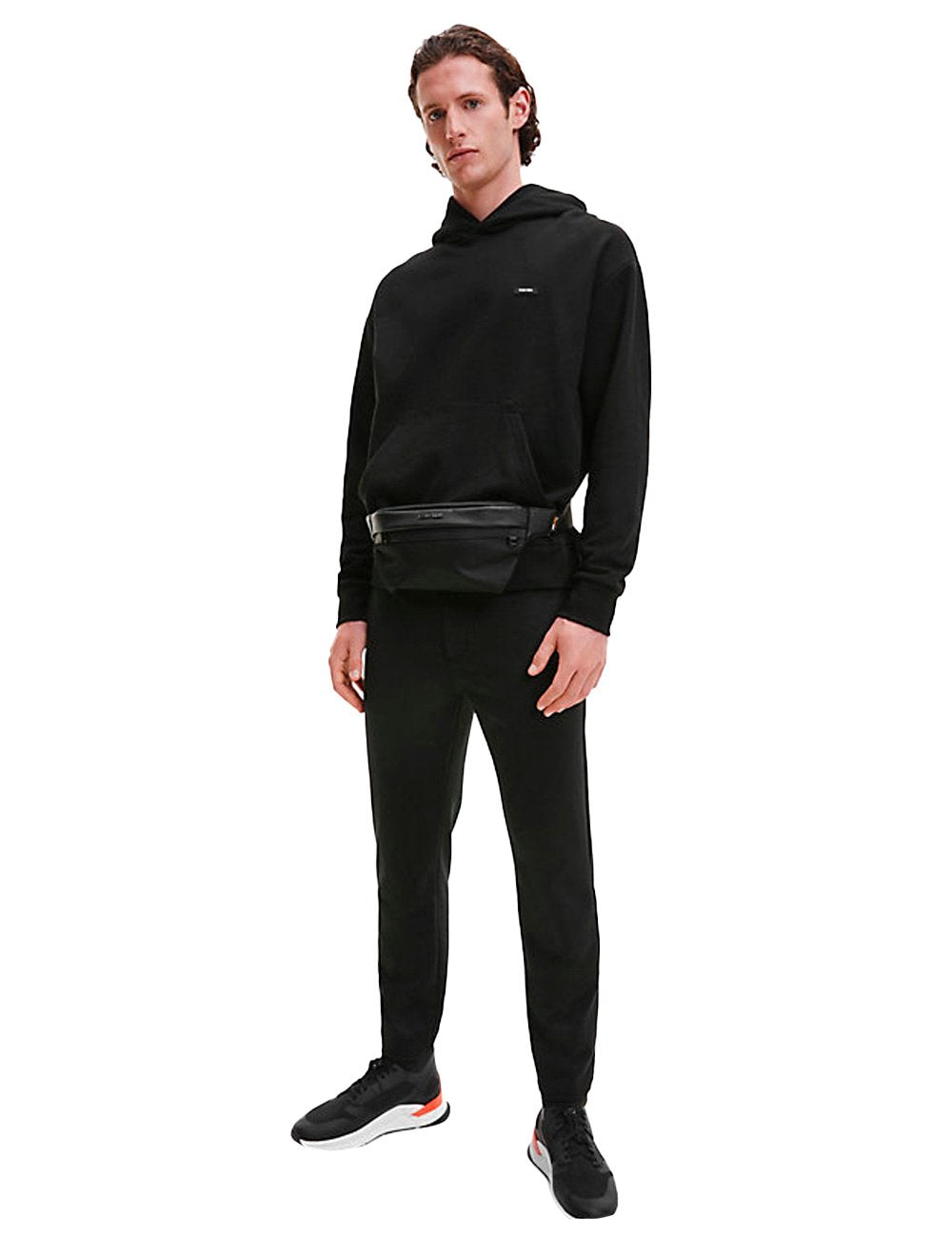 Moletom Calvin Klein Masculino Canguru Hoodie CK Tag Preto